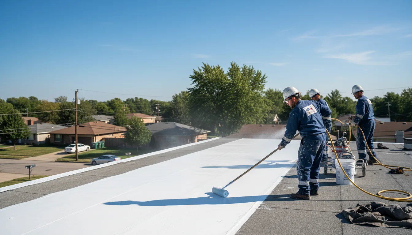 Commercial roof coating in Delavan, IL near me